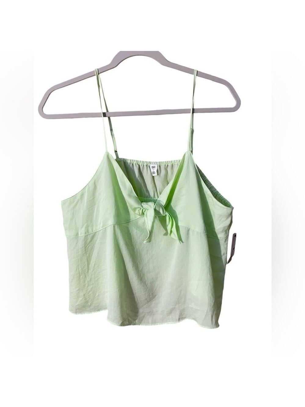 BP. Womens Green Cami Spaghetti Strap Scoop Neck Crop Top Shirt Plus Size 1X NWT